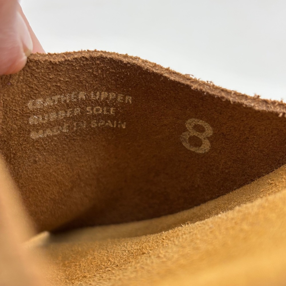 Yokono Ibiza Suede Buckle Slide Sandals Tan Brown Made in Spain‎ Women's Size 8 - Picture 9 of 10